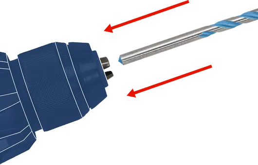 將鑽頭插入電鑽卡盤。.