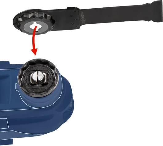 振動工具附件被定位以附接到工具頭上。.