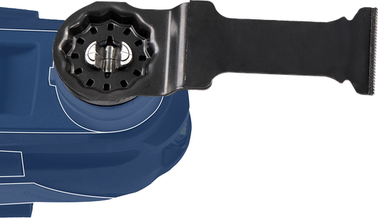 帶有切割刀片的振盪多功能工具。.