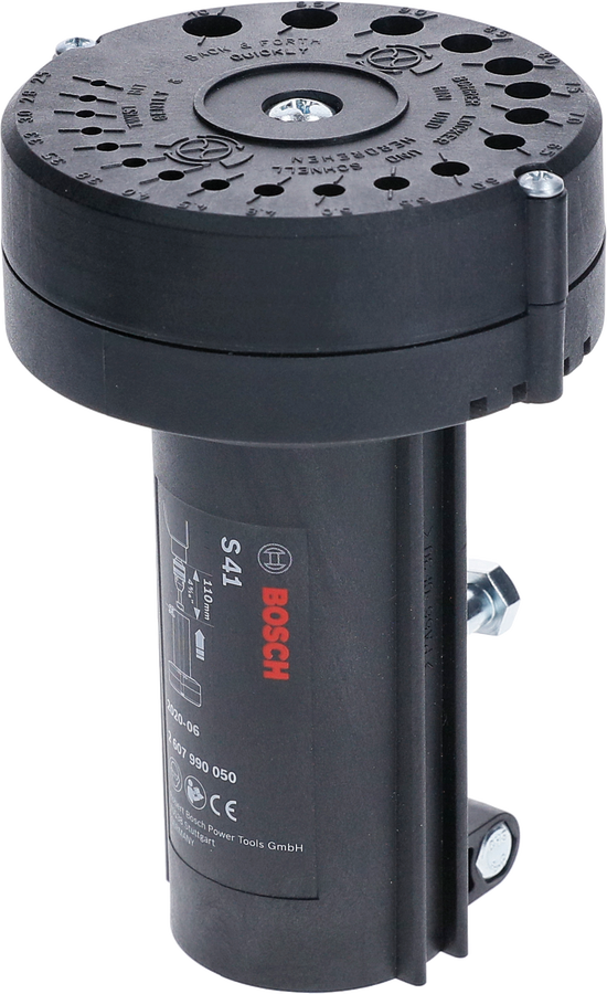 BoschS41 鑽頭磨刀器配有多種尺寸指南。.