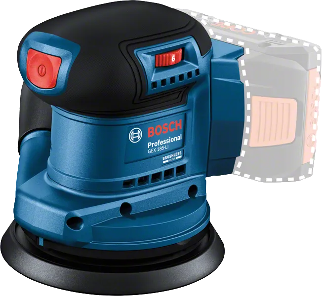 Bosch 18V-LI 無線隨機軌道砂光機。.