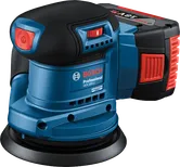 Bosch 185-LI 隨機軌道砂光機，附 125 毫米墊。.