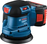 Bosch 185-LI 隨機軌道砂光機，附灰塵過濾器。.