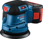 Bosch 185-LI 隨機軌道砂光機，附 125 毫米墊。.