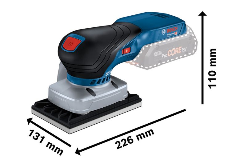 GSS 18V-13 Bosch 18V-13 無線軌道砂光機,尺寸合適。