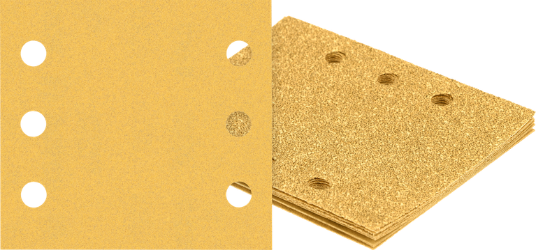 帶有六個除塵孔的Bosch砂紙。.