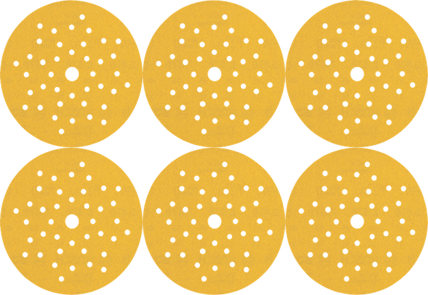 Bosch砂磨盤套裝，帶有多個除塵孔。.