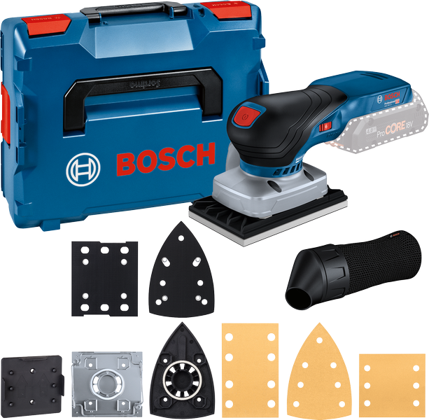 Bosch 18V-13 無線軌道砂光機套件。