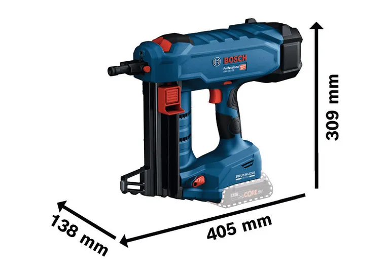 Bosch 18V-38 無線混凝土釘槍，無刷。.