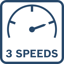  Best work results with five speed settings for applications requiring material-specific speed