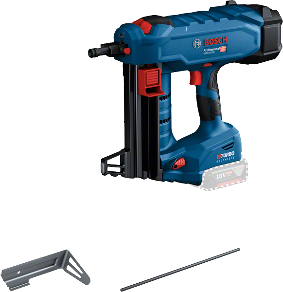 BoschGNB 18V-38 無線釘槍，配備無刷馬達。.
