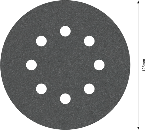 PRO F355 專業款砂磨砂輪片,125 mm,G320,5 件組 Bosch F355 砂紙盤 125 公釐 320 粒度 8 孔。.