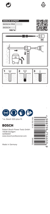 EXPERT SDS Clean plus-8X 四溝鎚鑽鑽頭 6 x 100 x 225 Bosch plus-7X 6×100×225″ 鎚鑽頭包裝.