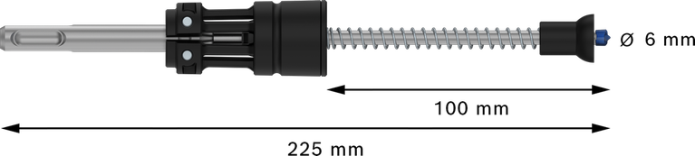 EXPERT SDS Clean plus-8X 四溝鎚鑽鑽頭 6 x 100 x 225 Bosch EXPERT SDS Clean plus-8X 鎚鑽頭 6 毫米。.