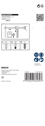 EXPERT SDS Clean plus-8X 四溝鎚鑽鑽頭套裝 6.5 x 100 x 225 Bosch SDS Clean plus-8X 6.5×100×225 鑽頭套裝.