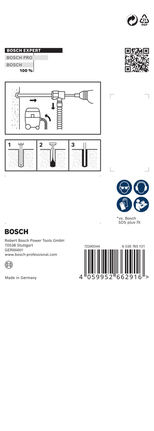 EXPERT SDS Clean plus-8X 四溝鎚鑽鑽頭套裝 8 x 100 x 225 Bosch Clean plus-8X 3/8″ 鑽頭套裝包裝.