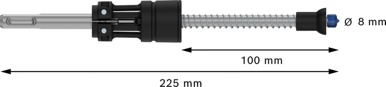 EXPERT SDS Clean plus-8X 四溝鎚鑽鑽頭 8 x 100 x 225 Bosch EXPERT SDS Clean plus-8X 鎚鑽頭,直徑 8 毫米。.