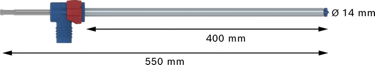 EXPERT SDS Clean plus-8X 四溝鎚鑽鑽頭套裝 14 x 400 x 550 Bosch EXPERT SDS Clean plus-8X 14mm 鎚鑽頭,550mm。.
