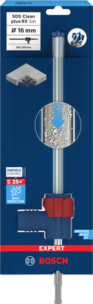 EXPERT SDS Clean plus-8X 四溝鎚鑽鑽頭套裝 16 x 200 x 350 Bosch EXPERT SDS Clean plus-8X 鎚鑽頭套裝 16×200×350 毫米。.