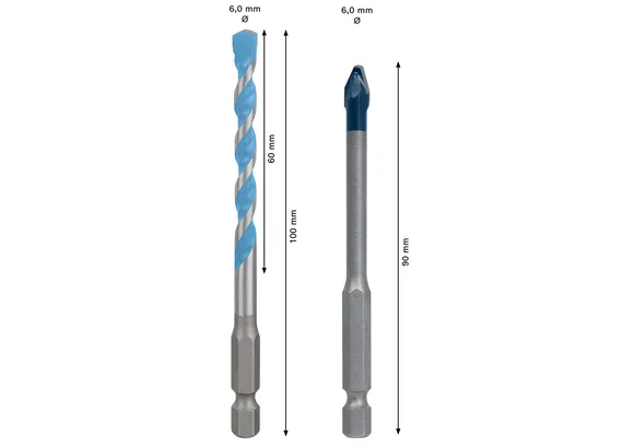 EXPERT HEX-9 超硬磁磚和多功能萬用鑽頭套組 Bosch -9 鑽頭套裝 6 毫米,適用於硬陶瓷和多種建築結構。.