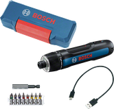 Bosch 3 電動螺絲起子套裝，配有 USB 充電線。