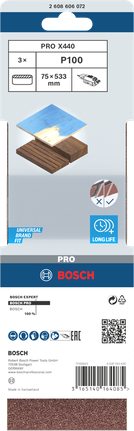 Bosch X440 砂帶 75x533mm G100 3 件裝。