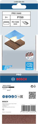 Bosch X440 砂帶 75x533mm G150 3 件裝。