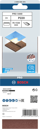 Bosch X440 砂帶 75x533 mm G220 3 件裝。