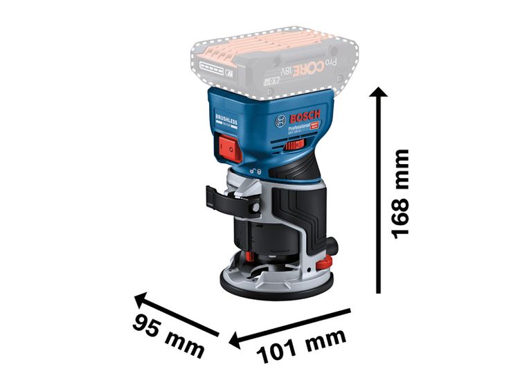 Bosch 18V-8 無線掌上路由器，設計小巧。