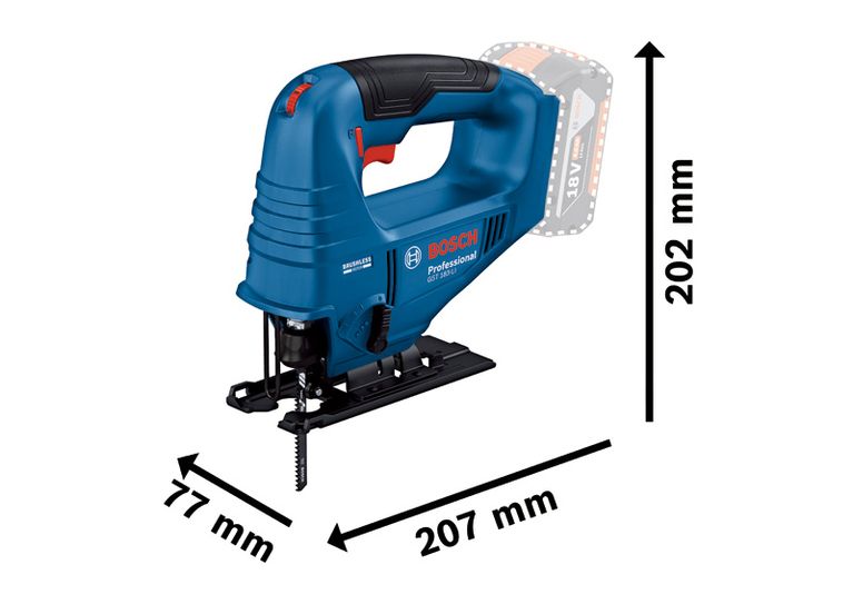 Bosch 183-LI 無線曲線鋸，尺寸緊湊。.