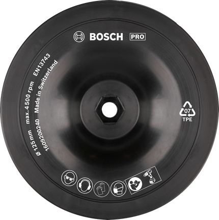 適用於角磨機的Bosch PRO 背襯墊 125 毫米。