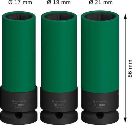 Bosch PRO 衝擊套筒組套，超深 1/2"，3 件。.