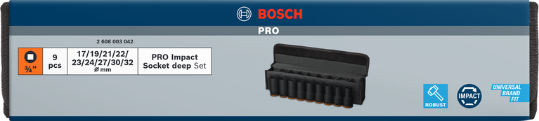 Bosch 3/4 英吋衝擊套筒組.