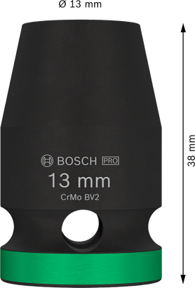 Bosch PRO 衝擊套筒 1/2 英吋 13 毫米，長度 38 毫米。.