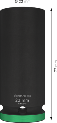 Bosch PRO 衝擊套筒 1/2" 深 22 毫米，長 77 毫米。.