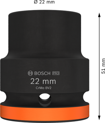 Bosch衝擊套筒 22 毫米，附 3/4 英吋驅動器。.