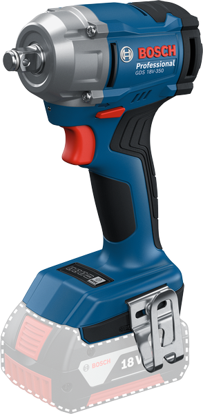 Bosch 18V-350 無線衝擊扳手，符合人體工學的握把。.