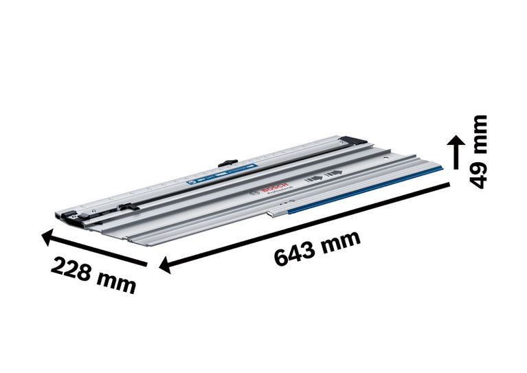 Bosch FSN 300 X 導軌，附尺寸的系統配件。.