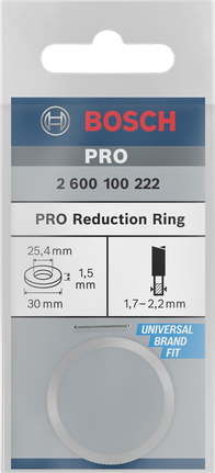 適用於 PRO 圓鋸片的減量環,30 x 1.5 x 25.4 mm Bosch PRO 減速環 30×1.5×25.4 毫米。.