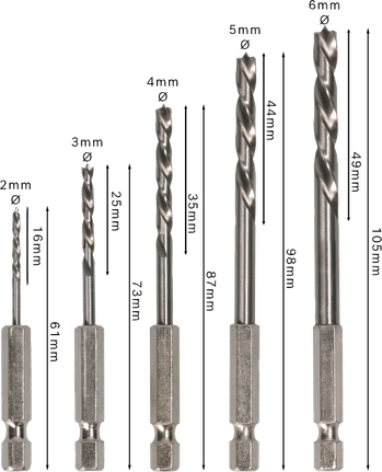 PRO Wood HSS 布拉德尖角鑽頭套組,5 件 Bosch PRO 木材 HSS 尖頭鑽頭套裝 5 件。.