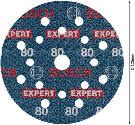 EXPERT O780 箔砂磨砂輪片,125 mm,G80 Bosch O780 125mm G80 箔砂磨盤。