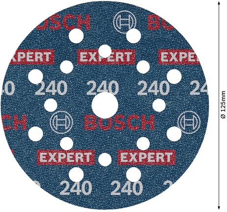 EXPERT O780 箔砂磨砂輪片,125 mm,G240 Bosch O780 砂紙片 125 毫米 粒度 240。