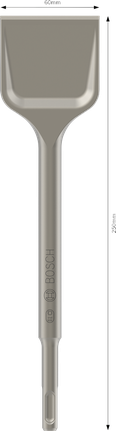 PRO SDS plus-5C 鑿子鏟形鑿刀,60 x 250 mm Bosch PRO SDS plus-5C 鏟鑿 60 毫米,用於拆除。.
