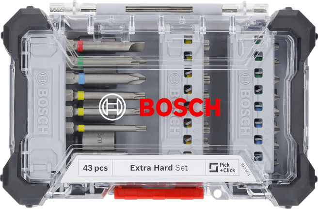 超硬螺絲起子鑽頭套組,顯示器,43 件 Bosch超硬螺絲起子頭組 43 件。.