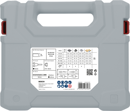 Bosch多材質孔鋸 Q-Lock 心軸套裝 10 件套.