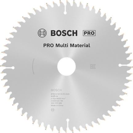 Bosch PRO 多材料圓鋸片，184 毫米。.