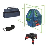 Bosch 50-15 XG 雷射調平工具，附外殼和支架。