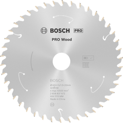 Bosch PRO Wood 無線圓鋸片，42 齒。.