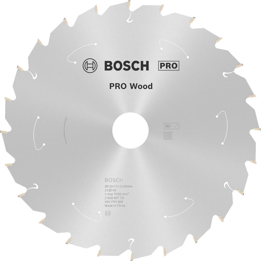 Bosch PRO Wood 無線圓鋸片,216 mm 24T。.