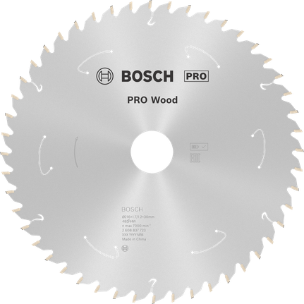 PRO Wood 充電式圓鋸片,216 x 1.7 x 30 mm,T48 Bosch PRO Wood 無線圓鋸片 T48。.